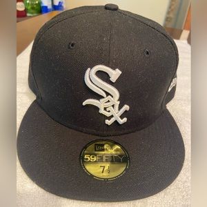 🔥Men's Chicago White Sox New Era Black Game Authentic 59FIFTY Fitted Sz 7 1/2